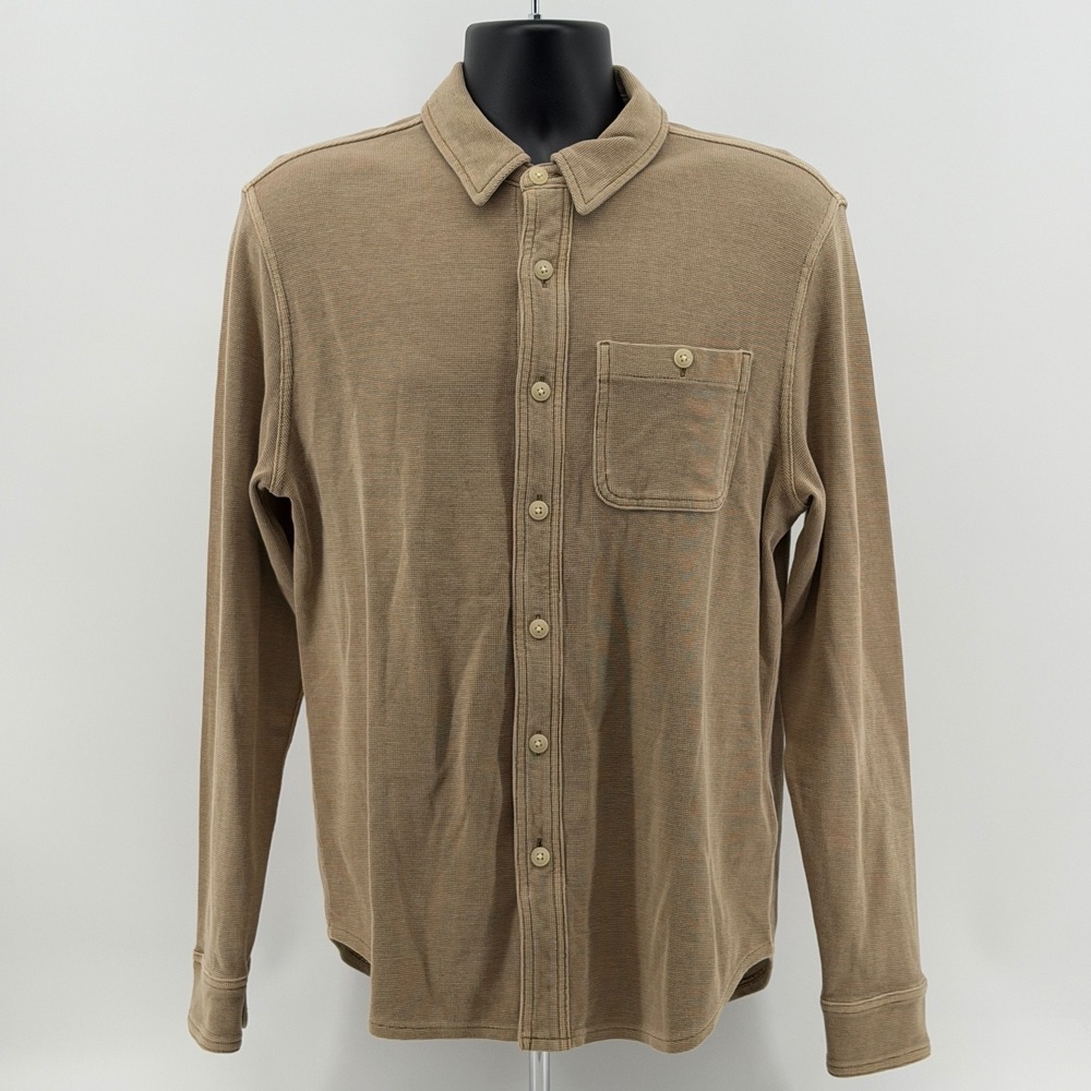 J.Crew Oarsman Thermal knit Button Down Shirt Mens S Long Sleeve Casual